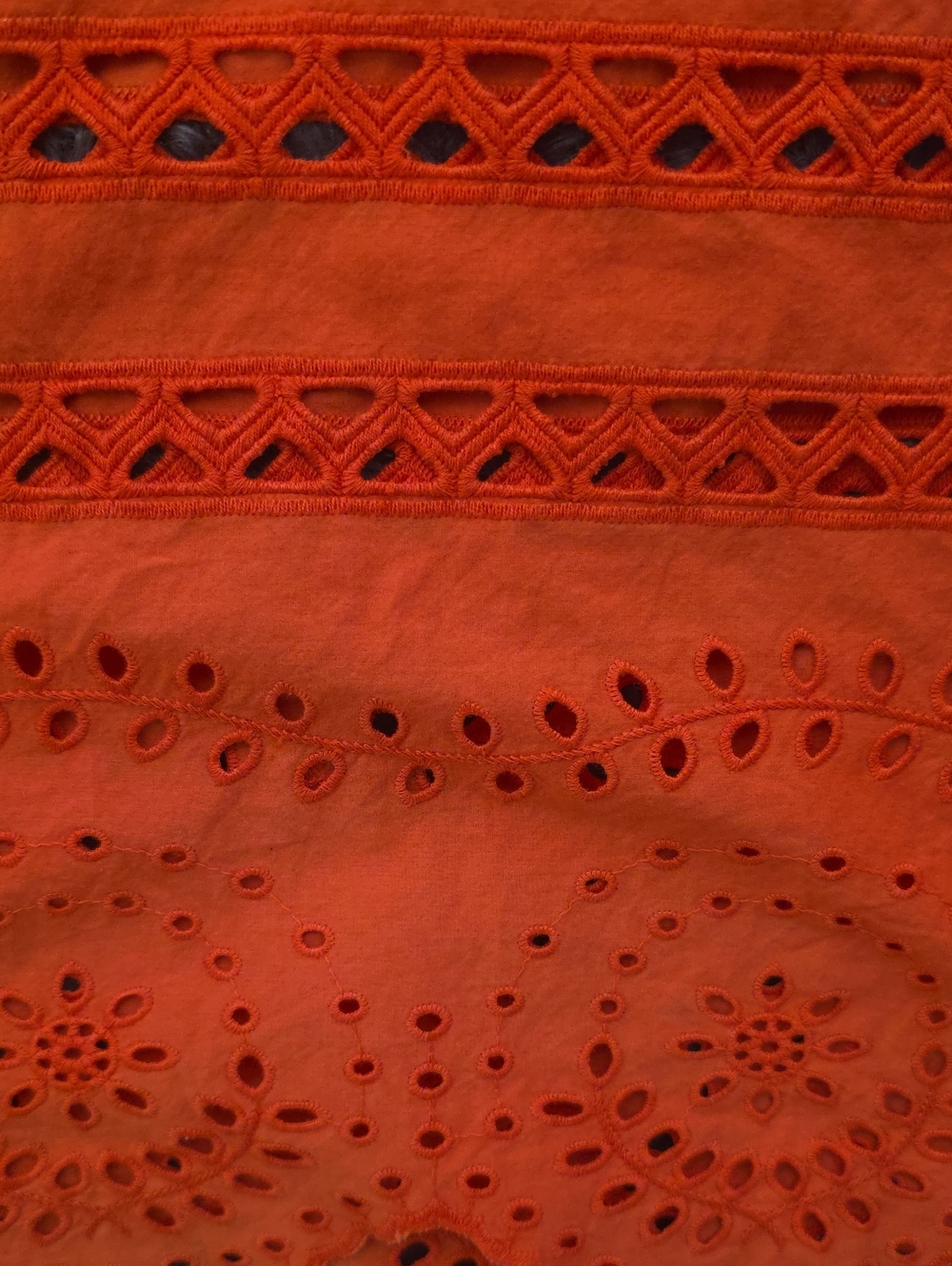 Madewell -Coral Eyelet Short Sleeve Top. Size S - Picture 4 of 7